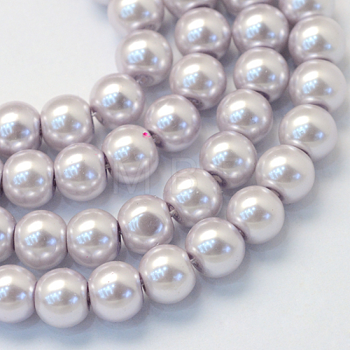 Baking Painted Pearlized Glass Pearl Round Bead Strands HY-Q003-4mm-25-1