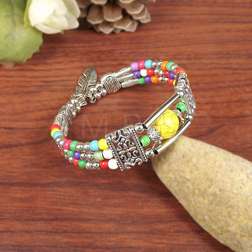 Synthetic Turquoise Beaded Bangles for Women WG1DBAC-04-1