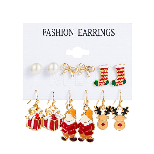 6 Pairs Alloy Enamel Earring Sets WG06580-05-1