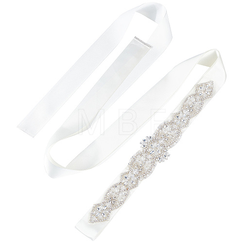 Fingerinspire Crystal Rhinestone Wedding Dress Belt DIY-FG0002-48-1
