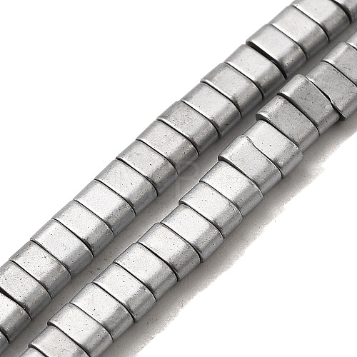 2-Hole Electroplated Synthetic Non-magnetic Hematite Beads Strands G-L613-A01-01B-1