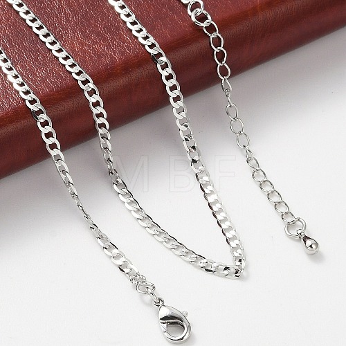 Brass Curb Chains Necklaces for Women NJEW-D302-39P-1