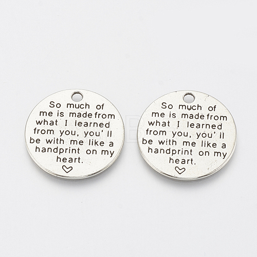 Tibetan Style Alloy Quote Pendants for Teachers' Day TIBE-Q085-05AS-FF-1