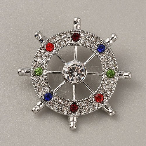 Alloy Rhinestone Snap Buttons FIND-WH0111-241-1