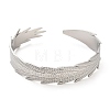 304 Stainless Steel Feather Cuff Bangles BJEW-G694-03P-2