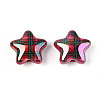 Christmas UV Plating Printed Opaque Acrylic Beads MACR-N018-06B-1