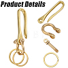 CRASPIRE 1PC U-Shaped Brass Key Hook Shackle Clasps KK-CP0001-05B-6