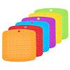 6Pcs 6 Colors Square Silicone Hot Mats for Hot Dishes AJEW-DC0001-14-1
