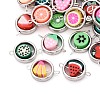 Polymer Clay Fruit Beads with CCB Plastic Ring Frame Connector Charms CLAY-T022-34M-1