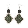 Bohemian Printed Wood & Zinc Alloy Dangle Earrings WG40C0F-01-5