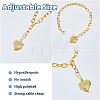 4Pcs Brass Locket Heart Charm Bracelets BJEW-HS00015-3