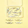 12Pcs 6 Colors Alloy & Glass Butterfly Connector Charms FIND-FS0004-08-8