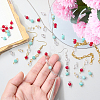 16Pcs 4 Styles Lab Grown Red Corundum Charms with July Birthstone Connector Charms PALLOY-SW00124-5
