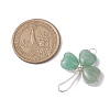 Natural Green Aventurine Shamrock Pendants PALLOY-JF02785-02-2