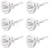 3 Pairs 925 Sterling Silver Screw Ear Nuts STER-BBC0009-74A-1