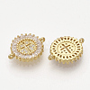 Brass Micro Pave Clear Cubic Zirconia Links Connectors ZIRC-T012-62G-2