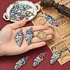 10Pcs 5 Colors Alloy Glass Big Pendants FIND-CJ0005-78-4