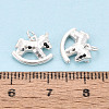 Textured 925 Sterling Silver Rocking Horse Charms STER-T009-09S-4