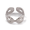 Non-Tarnish 304 Stainless Steel Hollow Out Oval Cuff Rings for Women RJEW-G285-60P-2