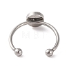 304 Stainless Steel Open Cuff Ring Components STAS-S134-01P-02-3