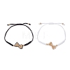 Brass & Nylon Thread Braided Bead Bracelets for Women BJEW-JB10751-1