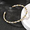 304 Stainless Steel Twisted Rope Shape Cuff Bangles for Women BJEW-C091-02D-GP-3