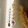 Glass with Iron Spiral Suncatchers for Garden Outdoor Hanging Decorations PW-WG34118-05-1