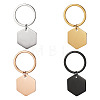4Pcs 4 Styles Stainless Steel Keychains KEYC-TA0004-81B-1