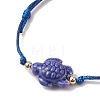 Synthetic Turquoise Turtle Braided Bead Bracelet BJEW-JB11086-02-3