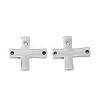 316 Surgical Stainless Steel Micro Pave Cubic Zirconia Links connectors STAS-K178-13P-1
