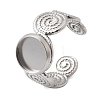 Spiral 304 Stainless Steel Cuff Ring Components STAS-P454-02B-P-1