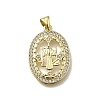 Brass Micro Pave Cubic Zirconia Pendants KK-C090-35G-07-1