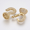 Brass Micro Pave Cubic Zirconia Fold Over Clasps ZIRC-F083-115G-01-RS-2