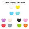 48Pcs 12 Colors Food Grade Eco-Friendly Silicone Beads SIL-CA0001-43-3