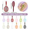12Pcs 12 Colors Baking Paint Alloy Big Pendants FIND-SC0023-32-2
