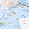 10Pcs 5 Styles Rack Plating Brass Beaded Huggie Hoop Earrings for Women KK-SC0008-04-4