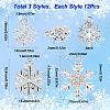 36Pcs 3 Style Alloy Pendants. Snowflake Charm FIND-SC0004-64-2