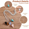 AHADERMAKER 5pcs 5 colors  Glass Imitation Gemstone Cone Pendant Necklaces Set NJEW-GA0001-05-4