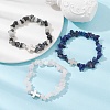 3Pcs 3 Style Natural Mixed Gemstone Chips Beaded Stretch Bracelets Set BJEW-TA00392-5