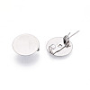 304 Stainless Steel Brooch Cabochon Settings STAS-E547-08J-P-1