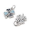 Clover Brass Micro Pave Cubic Zirconia Charms KK-B102-04P-2