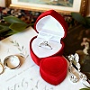 Valentine's Day Velvet Ring Storage Boxes AJEW-CL0004-89B-4