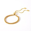 Adjustable Stainless Steel Round Beads Slider Bracelets NC9916-1-5