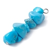 Gradient Color Natural Aquamarine & Natural Lapis Lazuli & Synthetic Turquoise Chip Beaded Pendants PALLOY-JF02791-02-4