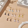 7 Pair 7 Color Alloy Enamel Cow Dangle Earrings EJEW-JE05156-2