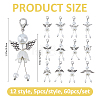 60Pcs 12 Style Alloy & ABS Plastic Imitation Pearl Pendant Decorations HJEW-FH00303-2