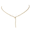 2MM Adjustable 304 Stainless Steel Textured Dapped Chain Lariat Necklaces NJEW-JN05858-2