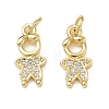 Brass Micro Pave Clear Cubic Zirconia Pendants CU-CBA9AFC-01G-17-1
