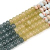 Natural Dyed White Jade & Synthetic Shoushan Stone Beads Strands G-Z135-C09-2