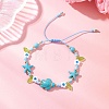 Ocean Theme Synthetic Turquoise & Glass Seed Beaded Bracelets BJEW-MZ00305-02-1